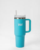 Insulated 40oz stainless steel tumbler with handle — DWEGO