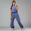 Purple Women's Parachute Set for Summer Occasions: Shirt and Pants