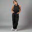 Black Women's Parachute Set for Summer Occasions: Shirt and Pants