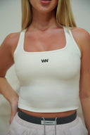 Square neckline and wide strap detail — DWEGO