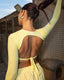Women's Yellow Open-Back Tie Crop Top