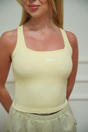 Women's padded square-neck top, colour option — DWEGO