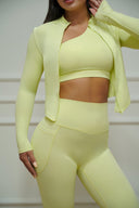 Asymmetrical one-shoulder sports bra detail — DWEGO