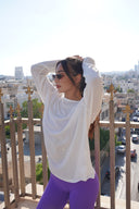 Women's sheer open-back top, colour option — DWEGO