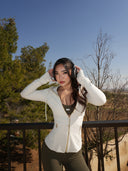Women's Slim-Fit Hooded Jacket with Pockets