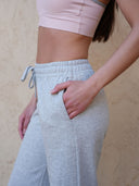 Two-tone bra and wide-leg pants co-ord, detail view — DWEGO