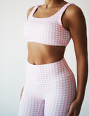 Gingham Print Activewear Set – Light Pink