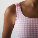 Gingham Print Activewear Set – Light Pink