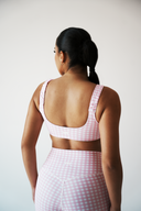 Gingham Print Activewear Set – Light Pink