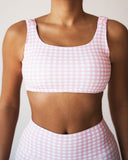 Gingham Print Activewear Set – Light Pink
