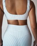 Gingham Print Activewear Set – Light Gray