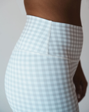 Gingham Print Activewear Set – Light Gray