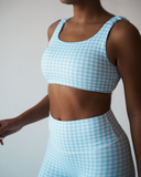 Gingham Print Activewear Set – Baby Blue