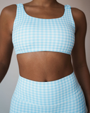 Gingham Print Activewear Set – Baby Blue