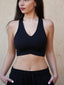 Women's Two-Tone Sports Bra with Wide-Leg Pants Set