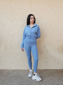 Women's Three-Piece Training Set with Zip-Up Jacket