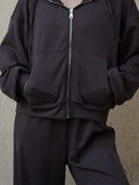 Women's Casual Hooded Jacket and Wide-Leg Pants