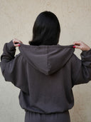 Women's Casual Hooded Jacket and Wide-Leg Pants