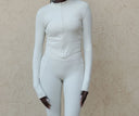 Women's Zip-Up Jacket, Tank Top and High-Waist Leggings Set