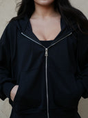Women's Casual Hooded Jacket and Wide-Leg Pants