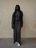 Women's Corset-Style Hooded Set with Wide-Leg Pants