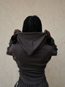 Women's Corset-Style Hooded Set with Wide-Leg Pants