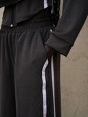Women's Corset-Style Hooded Set with Wide-Leg Pants
