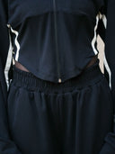 Women's Corset-Style Hooded Set with Wide-Leg Pants