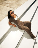 Women’s Wide-Leg Pants and Zip-Up Top Set