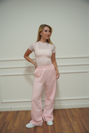Women's wide-leg pants and fitted top set, colour option — DWEGO