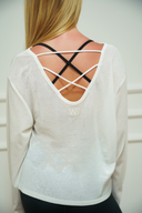 Women's sheer open-back top, colour option — DWEGO
