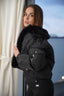 Women's Short Puffer Jacket With Fur Hood