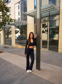Women's Three-Piece Active Set with Flared Leggings