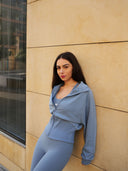 Women's Three-Piece Training Set with Zip-Up Jacket