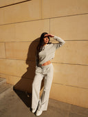 Women's Off-Shoulder Top with Wide-Leg Pants