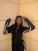 Women's Corset-Style Hooded Set with Wide-Leg Pants