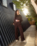 Women's Oversized Hoodie & Straight Wide Pants Set