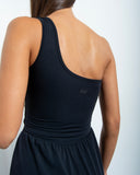 DWEGO one-shoulder flowy jumpsuit — DWEGO