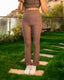 Women's Brown Straight-Cut Cotton Leggings