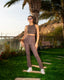 Women's Brown Straight-Cut Cotton Leggings