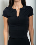 Women's Slim Fit Zip-Up T-Shirt