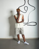 Men's sleeveless tee available in white, beige, grey and black — DWEGO
