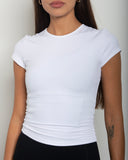 Slim-fit sports tee, back view — DWEGO