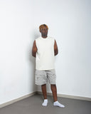 Men's sleeveless cotton tee, colour option — DWEGO