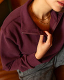 Sweatshirt With High Neck And Front Zip Up