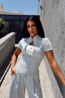 Women’s Wide-Leg Pants and Zip-Up Top Set