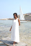 Women's Linen Dress with Open Back