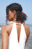 Women's Linen Dress with Open Back