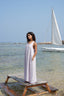 Women's Linen Dress with Open Back
