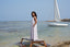 Women's Linen Dress with Open Back
